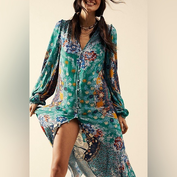 𝓯𝓹 Free People ~ Marais Printed Midi Dress in Ivry - Picture 8 of 8